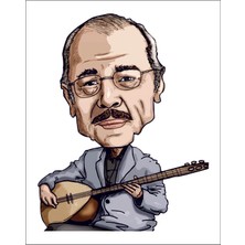 Sticker Fabrikası Neşet Ertaş Karikatür Sticker 00803