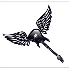 Sticker Fabrikası Kanatlı Gitar Müzik Music Sticker 00809