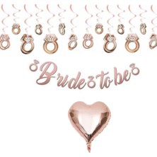 Parti Sürprizi Bride To Be Kaligrafi Banner Rose Gold Ile Bekarlığa Veda