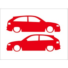 Sticker Fabrikası Araba Araç Otomobil Opel 2 Adet Silüet Figür Sticker 00896