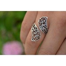 Stoneage Antik Gümüş Vintage Ayarlanabilir Sarmal Kadın Yüzük