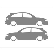 Sticker Fabrikası Araba Araç Otomobil Opel 2 Adet Silüet Figür Sticker 00896