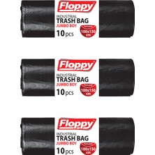 Floppy Ağır Sanayi Endüstriyel    Çöp Torbası  100X150 cm 10’lu 700 gr 10 Rulo  3 Lü
