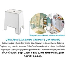 Geseus  Büyük Boy Banyo Taburesi Çok Amaçlı TABURE-129-BEYAZ