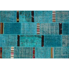 Allmode Patchwork Turkuaz P_81 160X220CM 3.52 M2 El Dokuma Halı