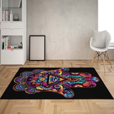 Bona Fortuna Fatma Ana Desen Dijital Baskı Yıkanabilir Kaymaz Taban Vintage Salon Halısı ve Yolluk