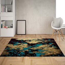 Bona Fortuna Batik Desenli Gold Renk Geçişli Dijital Baskı Yıkanabilir Kaymaz Taban Salon Halısı ve Yolluk