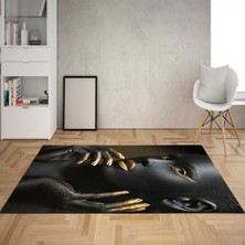 Bona Fortuna Afrika Desenli Afrikalı Kadın Halı Dijital Baskı Yıkanabilir Modern Salon Halı ve Yolluk