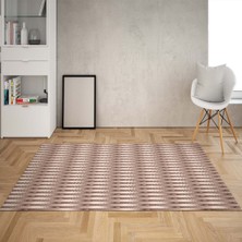 Bona Fortuna Renk Geçişli Etnik Dijital Baskı Yıkanabilir Kaymaz Taban Modern Salon Halısı ve Yolluk(Gül Kurusu)