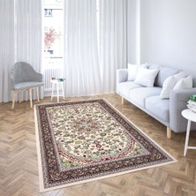 Bona Fortuna Çiçek Desenli Etnik Dijital Baskı Yıkanabilir Kaymaz Taban Leke Tutmaz Salon Halı ve Yolluk