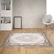 Bona Fortuna Osmanlı Motifler Şal Desenli Etnik Dijital Baskı Yıkanabilir Kaymaz Taban Eskitme Salon Halısı