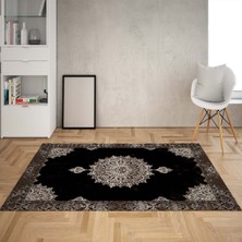 Bona Fortuna Osmanlı Desen Çerçeveli Dijital Baskı Yıkanabilir Kaymaz Taban Klasik Salon Halısı ve Yolluk (Kmeka)