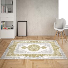 Bona Fortuna Osmanlı Motifler Desenli Etnik Dijital Baskı Yıkanabilir Kaymaz Taban Eskitme Salon Halısı