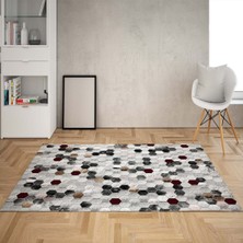 Bona Fortuna Balpeteği Geometrik Desenli Dijital Baskı Yıkanabilir Kaymaz Taban Modern Salon Halısı ve Yolluk