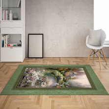 Bona Fortuna Doğa Ev Manzara Desenli Dijital Baskı Yıkanabilir Kaymaz Taban Vintage Salon Halı ve Yolluk