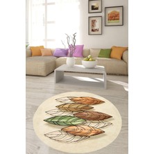 Bona Fortuna Kuş Tüyü Desenli Dijital Baskılı Kaymaz Taban Modern Salon Halısı ve Yolluk