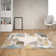 Bona Fortuna Geometrik Renk Geçişli Dijital Baskı Yıkanabilir Kaymaz Taban Modern Salon Halısı ve Yolluk