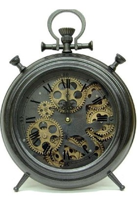 Huramarketing Saat Çarklı Masa Saati Duvar Saati Dekoratif Hediyelik