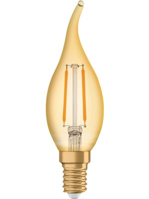 Osram - Vintage 1906 LED Classic 2.5W-22W Sarı Işık E14 Duy Mum Kıvrık Rustik Filamentli Ampul