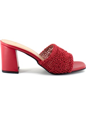 Ayakkabı Fuarı Elit 1421 Kadın Terlik Kırmızı