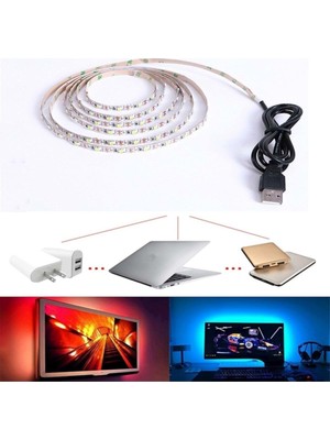 Redmoon Bluetoothlu Tv Arkası Şerit LED Işık Rgb USB Girişli Tak Çalıştır 2 Metre