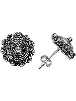 Midyat Nurtaş Gümüş Kişniş Bereket Model Telkari Gümüş Küpe 12-Mm
