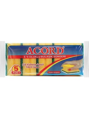 Acord Oluklu Sünger 5'li x 36 Paket