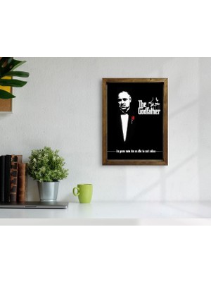 Bk Gift Godfather Baba Tasarımlı Doğal Masif Ahşap Çerçeveli Tablo 45X65CM-3