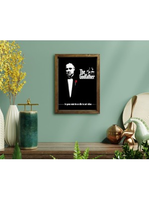 Bk Gift Godfather Baba Tasarımlı Doğal Masif Ahşap Çerçeveli Tablo 45X65CM-3