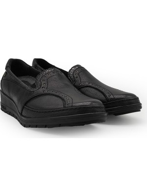 Forelli 25109 Siyah  Günlük Deri Kadın Anne Ayakkabı