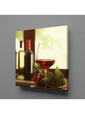 Technopa Kadehteki Kırmızı Şarap Kanvas Tablo 70 x 70 cm