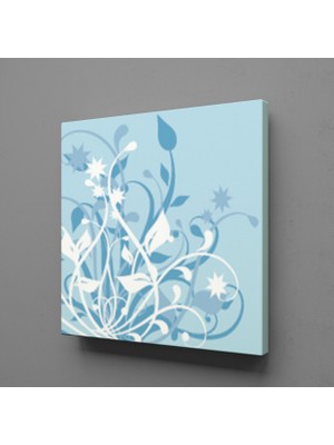 Technopa Mavi Beyaz Çiçek 200X200 cm
