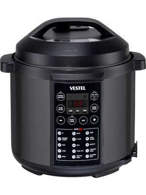 Vestel Ziyafet Basınçlı Pişirici 1000W 5.5 L Paslanmaz Çelik Otomatik Sıcak Tutma Fonksiyonlu