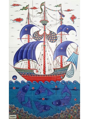 Can Seramik - 60*100 Cm. El Dekoru Iznik Çini Pano