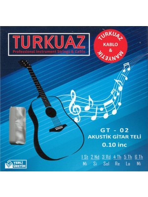 Turkuaz Gt-02 Takım Tel Akustik Gitar Teli 010