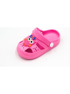 Daye Çocuk Günlük Kaymaz Taban Hayvan Figürlü Çocuk Sandalet Terlik  -  Pembe