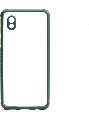 kilifone - Samsung Galaxy A01 Core - Kılıf ​​Arkası Şeffaf Sert Kaff Kapak - Koyu Yeşil - T16914