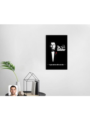 BK Kişiye Özel Godfather Baba Tasarımlı Dekoratif Ahşap Siyah Çerçeveli Tablo-3