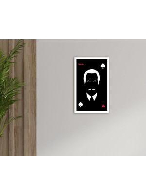 Bk Gift Isme Özel Godfather Baba Tasarımlı Dekoratif Ahşap Beyaz Çerçeveli Tablo-15