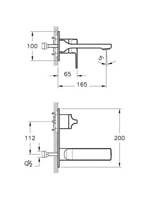 VitrA Artema Suit L Ankastre Lavabo Bataryası Krom A42486