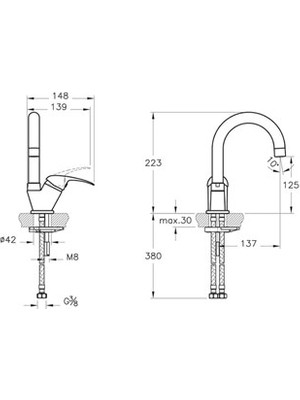 VitrA Punto Figo Lavabo Bataryası Döner Borulu A41186