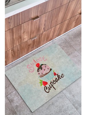 Buket Home Cupcake Iç ve Dış Mekan Dekoratif Çok Amaçlı Kapı Önü Paspası