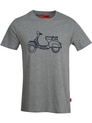 John Frank JFTEF27-VESPA Erkek T-Shirt Gri Melanj