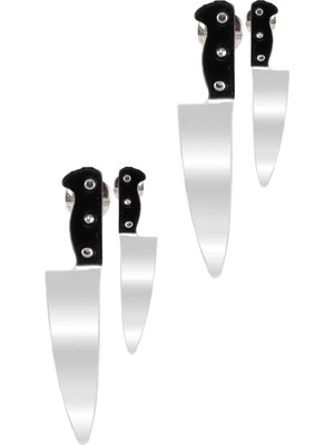 Labalaba Erkek Çivili Model Bıçak Formlu Çelik 2'li Küpe Seti