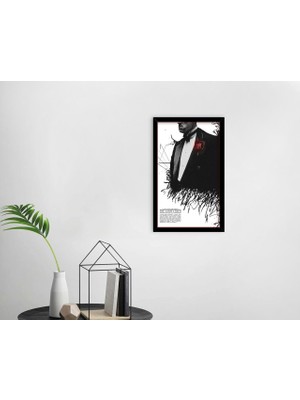 Bk Gift Godfather Baba Tasarımlı Dekoratif Ahşap Siyah Çerçeveli Tablo-21