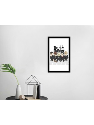 Bk Gift Godfather Baba Tasarımlı Dekoratif Ahşap Siyah Çerçeveli Tablo-22