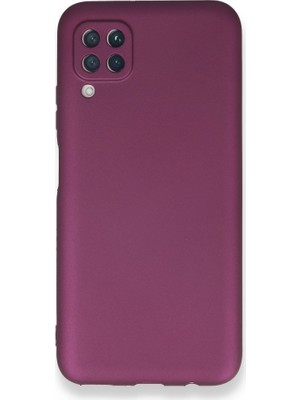 Nevarium Huawei P40 Lite Kılıf Yumuşak Dokulu Silikon + Ekran Koruyucu Cam Mürdüm