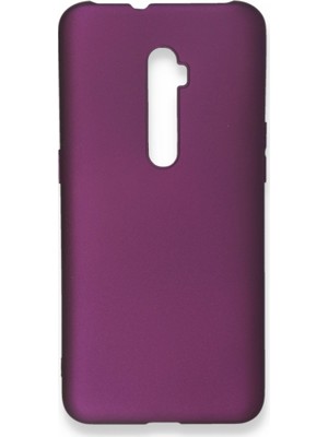 Nevarium Oppo Reno 2z Kılıf Yumuşak Dokulu Silikon + Ekran Koruyucu Cam Mürdüm