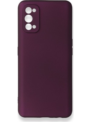 Nevarium Realme 7 Pro Kılıf Yumuşak Dokulu Silikon + Ekran Koruyucu Cam Mürdüm