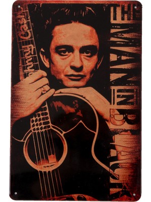 Tırtıl Hediyelik Tırtıl Johnny Cash Metal Levha Vintage